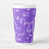 Lavendel Boho Chic Bladeren Latte Mok (Voorkant)