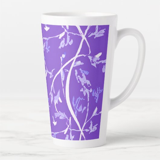 Lavendel Boho Chic Bladeren Latte Mok (Rechts)