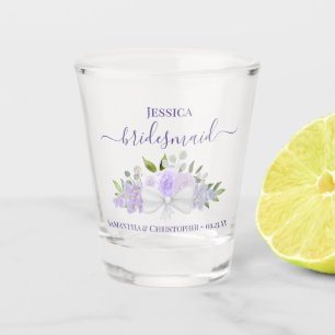 Lavendel Boho Floral Elegant Bruidsmeisje Bruiloft Shot Glas