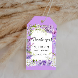 Lavendel Boho Waterverf Bloemen Baby shower Cadeaulabel