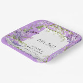 Lavendel Boho Waterverf Bloemen Baby shower Papieren Bordje (Gebogen)