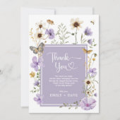 Lavendel Boho Wildflower Butterfly Baby in Bloei Bedankkaart (Voorkant)