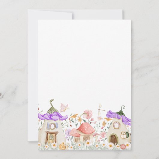 Lavendel Boho Wildflower Fairy 1e verjaardag Kaart (Achterkant)