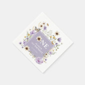 Lavendel Boho Wildflower Meisje 1e Verjaardagsfees Servet (Hoek)