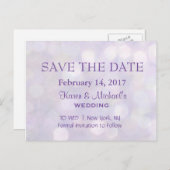 Lavendel Bokeh | De datum opslaan Aankondigingskaart (Voorkant / Achterkant)