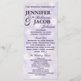 Lavendel Bokeh hoogtepunten bruiloft programma Programmakaart