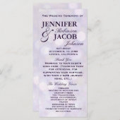 Lavendel Bokeh hoogtepunten bruiloft programma Programmakaart (Voorkant / Achterkant)