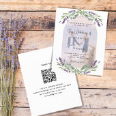 Lavendel boog foto bloemetjes QR RSVP budget bruil