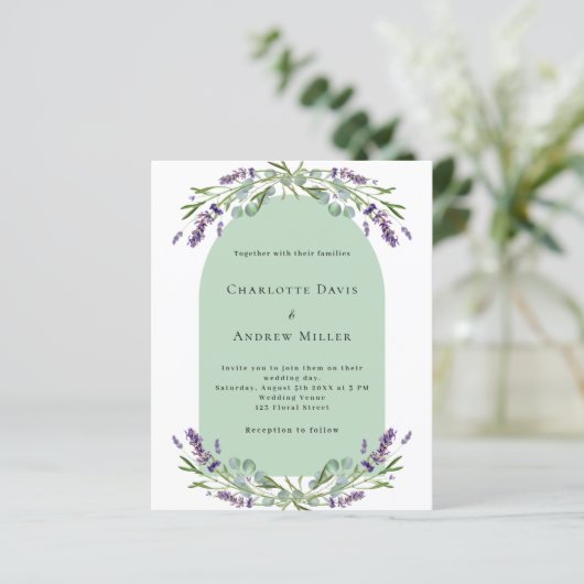 Lavendel boog foto sage budget bruiloft (Staand voorkant)