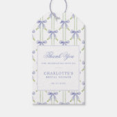Lavendel Boog Strepen Preppy Bruidsfeestje Cadeaulabel (Voorkant)