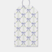 Lavendel Boog Strepen Preppy Bruidsfeestje Cadeaulabel (Achterkant)