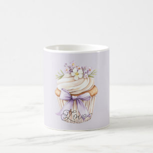 Lavendel Boog Wilde Bloem Liefde Cupcake Koffiemok