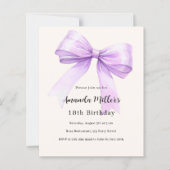 Lavendel boogcrème elegante verjaardagsuitnodiging (Voorkant)