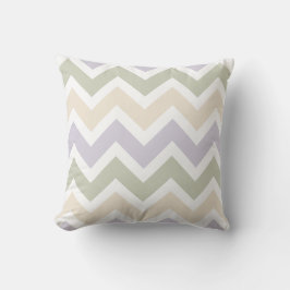 Lavendel, Bord groen, ivoor Chevron Pattern Kussen