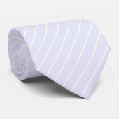 Lavendel / Bord Violet met Ivoor Witte Pinstripes Stropdas (Opgerold)