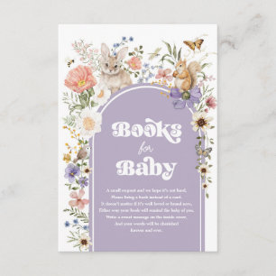 Lavendel bos wilde bloemen boeken voor baby meisje informatiekaartje