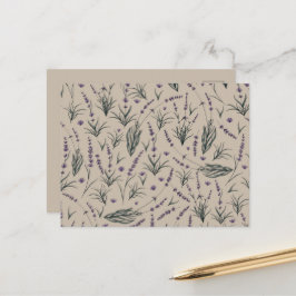 Lavendel Botanisch Patroon Ansichtkaart Briefkaart