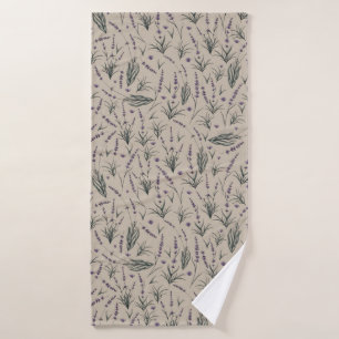 Lavendel botanisch patroon badhanddoek
