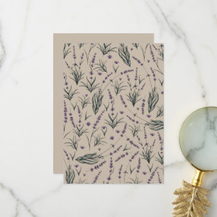 Lavendel Botanisch Patroon Bedankkaart