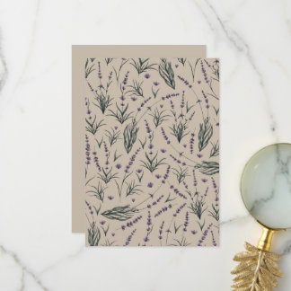 Lavendel Botanisch Patroon Bedankkaart