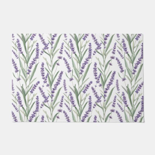 Lavendel botanisch patroon deurmat (Voorkant)