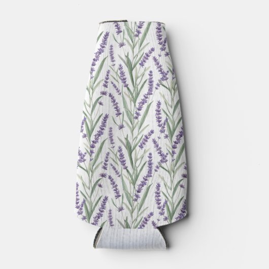 Lavendel Botanisch Patroon Flesjeskoeler (Voorkant)