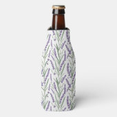 Lavendel Botanisch Patroon Flesjeskoeler (Fles Voorkant)