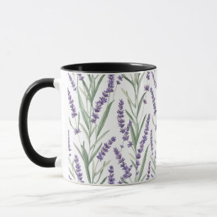 Lavendel Botanisch Patroon Mok