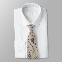 Lavendel Botanisch Patroon Necktie Stropdas
