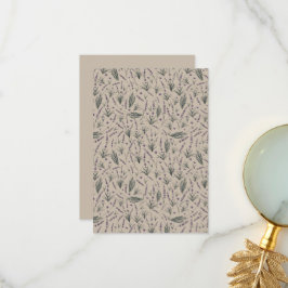 Lavendel botanisch patroon platte bedankkaart