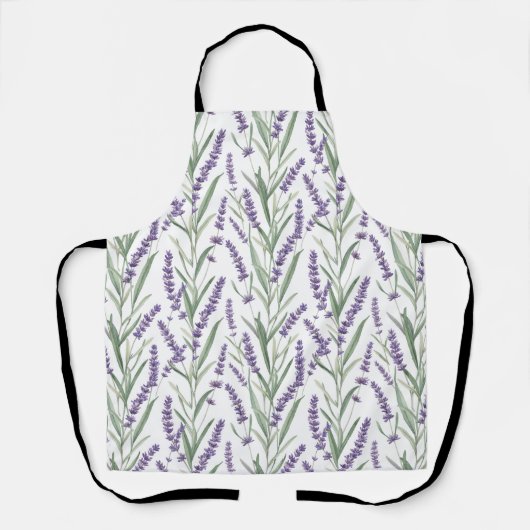 Lavendel botanisch patroon schort (Voorkant)