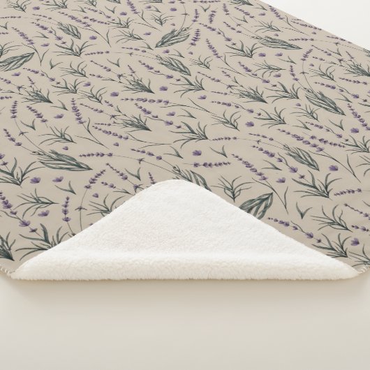 Lavendel Botanisch Patroon Sherpa Dekbed Deken (3/4)