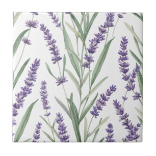 Lavendel botanisch patroon tegeltje