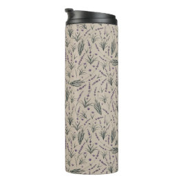Lavendel botanisch patroon thermische tumbler thermosbeker