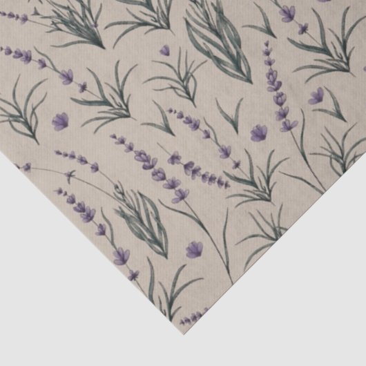 Lavendel botanisch patroon tissuepapier (Detail)