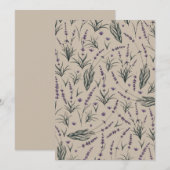 Lavendel Botanisch Patroon Uitnodiging (Voorkant / Achterkant)