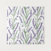 Lavendel botanisch patroon wandkleed (Voorkant (horizontaal))