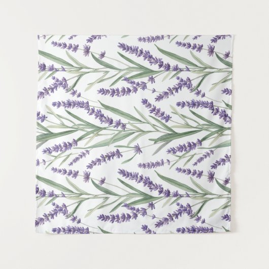 Lavendel botanisch patroon wandkleed (Voorkant)