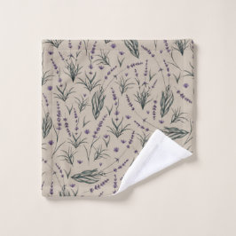 Lavendel botanisch patroon washandje