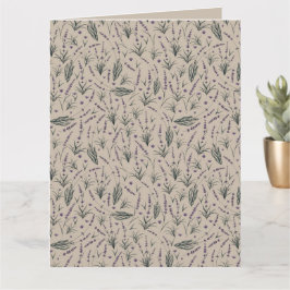 Lavendel Botanisch Patroon Wenskaart Kaart