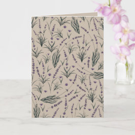 Lavendel botanisch patroon wenskaart kaart