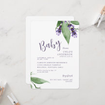 Lavendel Botanische Baby Meisje Douche