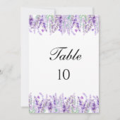 Lavendel botanische bloem bruiloft tafel nummers kaart (Voorkant)
