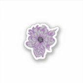 Lavendel Botanische Bloem Vinyl Sticker (Voorkant)