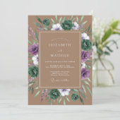 Lavendel Botanische Bosbruiloft Kaart (Staand voorkant)
