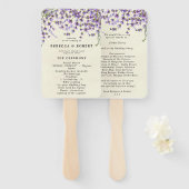 Lavendel botanische bruiloft programma fans handwaaier (Voorkant en achterkant)