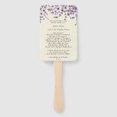 Lavendel botanische bruiloft programma fans handwaaier (Achterkant)