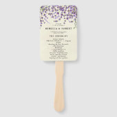 Lavendel botanische bruiloft programma fans handwaaier (Voorkant)