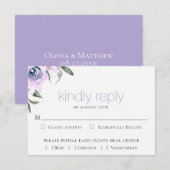 Lavendel Botanische bruiloft RSVP Maaltijdkeuze Ka (Voorkant / Achterkant)