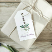 Lavendel Botanische Gelukkige Verjaardag Cadeaulabel